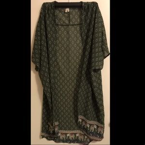 Long Green Elephant Cover up